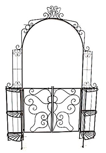 Garden Pleasure Metall Rosenbogen Tor Rankhilfe Pforte Antik Optik schwarz