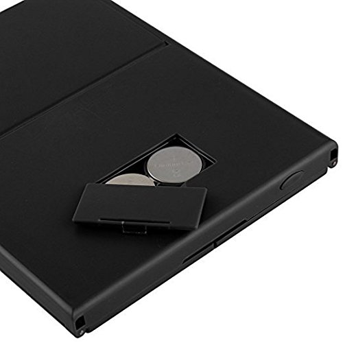 HOMPO Kosmetikspiegel Faltbarer, beleuchteter Schminkspiegel mit 8-LEDs Beleuchtung für Make up und Rasur, Standspiegel mit Batterie, für die Reise oder das Bad, schwarz - 6