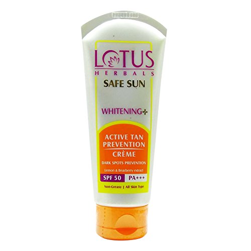 Lotus Herbals Safe Sun Whitening + Active Tan Prevention Creme SPF 50 PA + + + 50g