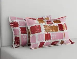 Urban Magic Traditional Design Pillows Cover (Pack of 2, 44 cm*66 cm, Peach)
