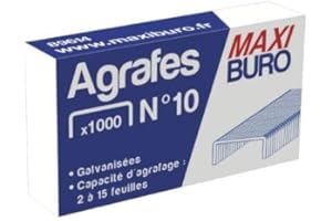 Boîte de 1000 agrafes n°10 galvanisées - Maxiburo