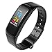 Produktbild prettygood7 C18 Wasserdicht Smart Armband Herz Rate Blutdruckmessgerät Smart Band, Schwarz