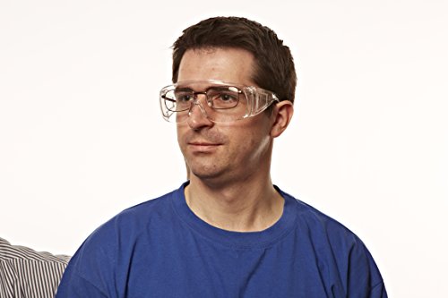3M VisitorC Schutzbrille für Brillenträger, leichte Elektrowerkzeugarbeiten, Schutz gegen Splitter, 99.9% UV-Schutz, klare Polycarbonatscheiben - 2