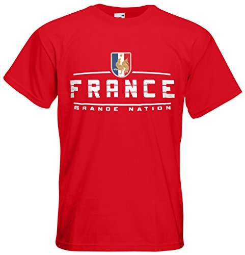 Frankreich France EM 2016 Fanshirt T-Shirt Trikot (Rot, XL)