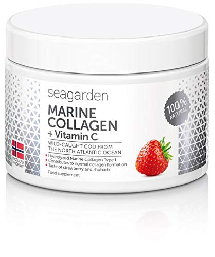 Colágeno marino noruego en polvo I con vitamina C de acerola natural|100% natural I de bacalao  salvaje del océano Atlántico norte| Suplemento para piel, cabello,uñas, tendones y ligamentos |150 g