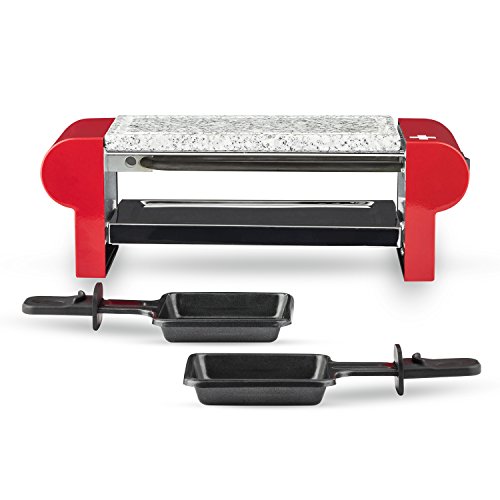 H.Koenig RP2 Raclette-Gerät für 2 Personen mit Steingrill, 350 W, rot - 3