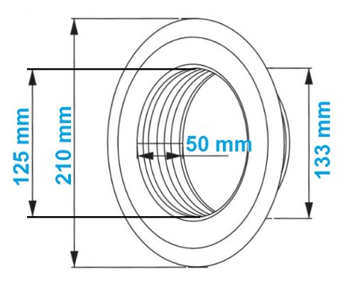 Wandrosette Wandflansch Rosette Ø 125 mm 12,5 cm RM weiß Flansch Alu-Flex-Rohr Thermoflex Flexrohr Aluflex Metallflansch Hitzebeständig - 2