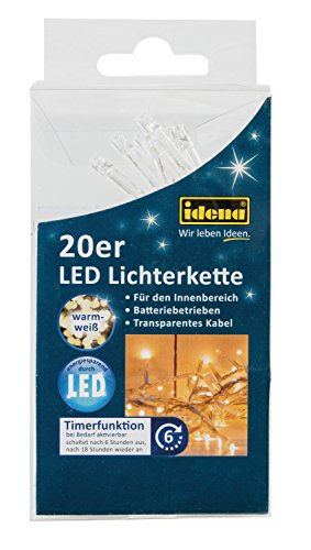 Idena 8582052 – LED Lichterkette, 20er warm weiß, für innen, batteriebetrieben - 2