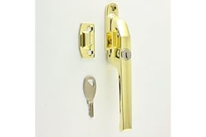Chivrose Ltd Modern Contemporary Design Lockable Casement Window Fastener 124mm (Polished Brass)