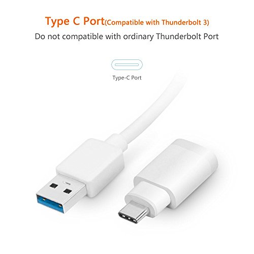 alxum Aluminium mehrere 4 Ports USB 3.0 HUB mit der U89 USB 3.1 Gen. 1 (kompatibel mit Thunderbolt 3) Adapter Konverter für usb-c Gerät 30,5 cm neuen MacBook, Chromebook Pixel, iMac, Oberfläche, Lenovo Yoga - 4
