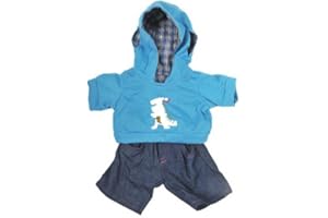 SPLODGE TEDDY PARTIES Cute Dinosaur Hoodie and Jeans Outfit / 16 inch /40cm Teddy Bear Clothes - BEAR NOT INCLUDED