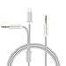 Price comparison product image 2 in 1 Replacement AUX Cable for Car, Yakoye 3.5mm Audio Cord Compatible with 7 8 X XR XS and Samsung Android Device Connect to Headphone Home Stereo Speaker 3.3FT (Silver)