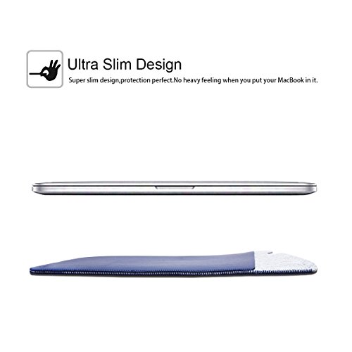WALNEW 15 MacBook Pro 15 Zoll, Veröffentlicht in 2016, Schutzhülle, Hülle, Case, Cover, mit Zwei-Taschen-Design mit Geschütztem Inneren und Externem Mousepad,Marineblau - 6