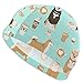Produktbild Tyueu Men's Women's Swim Cap -Comfort Stretch Dog Coffee Tea Donut Afternoon Tea Swimming Cap Bathing and Shower Hair Cover for Long Thick Curly Hair One Size Fits Most Schwimmhaube