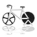 Produktbild Espoy Fahrrad Pizza Cutter Heavy Duty Edelstahl Rad Klingen mit Antihaftbeschichtung Serviergeschirr aus Email mit Ständer weiß