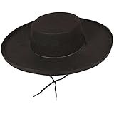 Felt Black Bandit Hat - Adult Fancy Dress Accessory