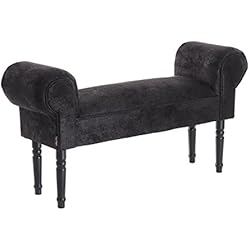 DESIGN DELIGHTS BANQUETTE "GLAMOUR" |Savanne, 39,5 x 19.5 x 12, Noir, capitonnée | Siège, Banc