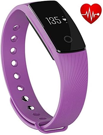 Fitness Tracker, Witmood Sport Waterproof Smart Bracelet with Heart Rate Monitor Wristband Watch for IOS Android Smart Phones (Purple)