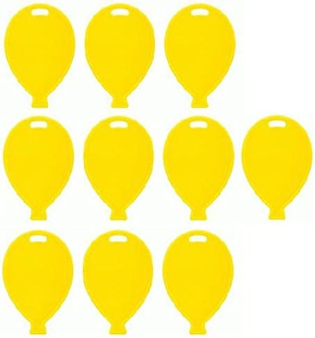 Yellow Plastic Balloon Shaped Weights - Pk of 10