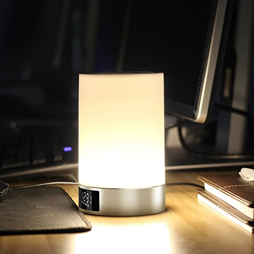Generic L5 7 Farbe mit Bluetooth Lautsprecher-Alarm-Wecklicht, weiß, 8.8 x 8.8 x 14.1 cm, L5 - 5