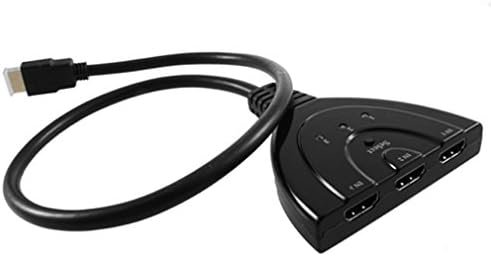 CNMODLE Costech 3 in 1 Output HDMI Splitter HUB 3 Port 1080p Plug and Play HDMI Auto Switch with Pigtail Cable Support High Speed for HDTV/projector/computer Monitors (Black)