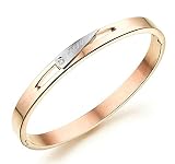 Lafeil Armbänder Rosegold Rosegold Armband Damen Edelstahl Damen Handgelenk Gravur Poliert Rose Gold 16.5cm