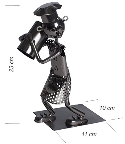 VENKON – Ausgefallener Flaschenständer / Weinflaschenhalter „Der Flaschenschlepper“ aus Metall – für dekorative Aufbewahrung Ihrer Wein-, Sekt- oder Saftflasche - 8