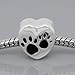 Produktbild 1 x PAW Charm Bead für Pandora/Troll/Chamilia versilbert Emaille Europäische Typ Armbänder 12 x 11 mm