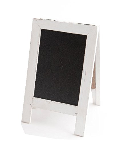 Tafel zum Stellen / Standtafel / weiß-Schwarz / 14x22,5cm / Holz