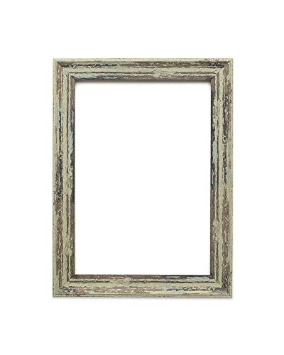 Paintings Frames Industrial Vintage looking Shabby Chic/Camouflage Picture/Photo/Poster frame - Moulding measures 32mm wide and 18mm deep - Spoon Green Distressed 7" x 5" Size