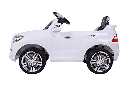 moleo M00005390 - Mercedes-Benz ML Kinder Auto mit 2 Motoren MP3 Fernbedienung, weiß