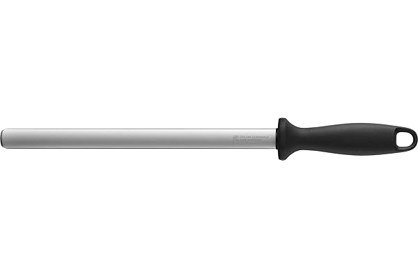 ZWILLING Fusil à Aiguiser, Diamant, Longueur : 39 cm, Manche Plastique, Noir avec Trou de Suspension