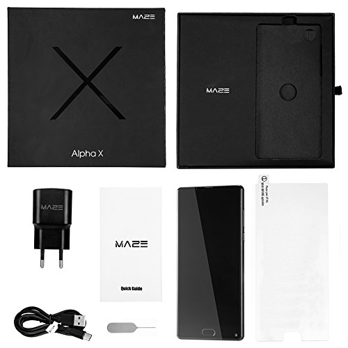 MAZE Alpha X 6+64 GB Smartphone mit Android 7,0, 6 zoll Borderless FHD Octa-Core, Dual SIM, Bluetooth 4,1, 2,5 D gebogenes Glas
