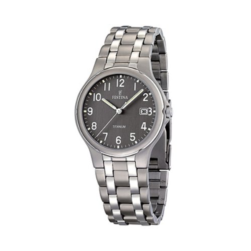 Festina Herren-Armbanduhr XL Klassik Analog Quarz Titan F16460/2 Festina Herren-Armbanduhr XL Klassik Analog Quarz Titan F16460/2