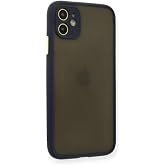 GGM GİYİM & AKSESUAR iPhone 11 ile Uyumlu Arka Kısmı Mat Şeffaf Yapıya Sahip Kenarları Silikon Tpu Malzemeden &Uuml;retilmiş Renkl