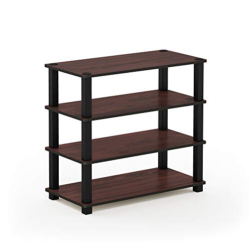 FurinnoShoe Racks, Wood, Dark Cherry/Black, one size, 4-Tier