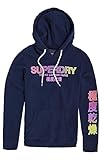 h&m pullover damen rot Superdry City Nights Hoodie mit Farbverlauf und geflocktem Design für Damen.