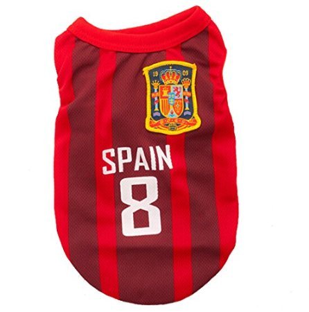 Animally® Spanien Trikot für Hunde – EM 2016 – DOG – PET – CLOTHES – SHIRT – KLEIDUNG (S)