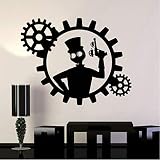 ZHUWall Vinilo Tatuajes De Pared Steampunk Hombre Pistola Engranajes...