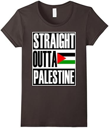 Straight Outta Palestine Flag Pride Gift T-Shirt Female Medium Asphalt