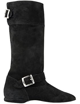 Rumpf 8830 West Coast Swing Tanz Stiefel mit Schnallen aus Wildleder mit Chromledersohle