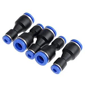 8mm to 4mm Pneumatic Air Pipe Straight Push Connectors Plastic Straight Union Push to Connect Tube Fitting Push Fit Lock(Pack of-5)