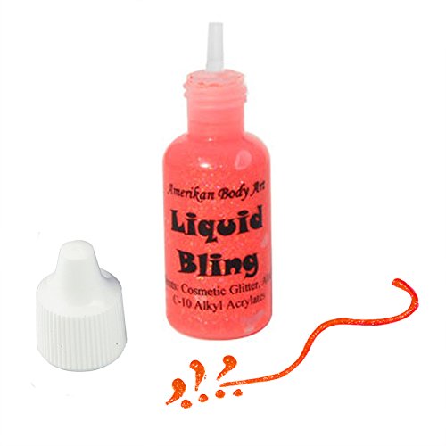 Amerikan Body Art Liquid Bling - Electric Orange (0.5 oz)