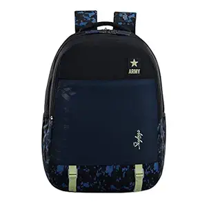 SKYBAGS Astro Extra Army Blue School Backpack 36L