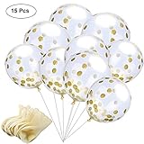✔MÚLTIPLES APLICACIONES : Estos globos de confeti dorado se pueden aplicar en muchas ocasiones, como fiestaS, ceremonia de boda, fiesta de aniversario, fiesta de cumpleaños, despedida de soltera y fiesta de Año Nuevo.
