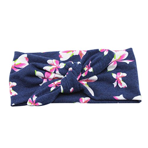 Baby Bow Hairband Koly Girls Photography Toddler Flower Print Knot Cross Headband Baby Hair Accessories (Black)