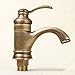 Produktbild Qwer Continental minimalistischen Kreative Continental Vertical Kupfer antik, einzelne Becken Wrench-Hot und kaltes Wasser gemischt Kupferlegierung Retro Mixer Badezimmer Armatur Wasserhahn Tippen