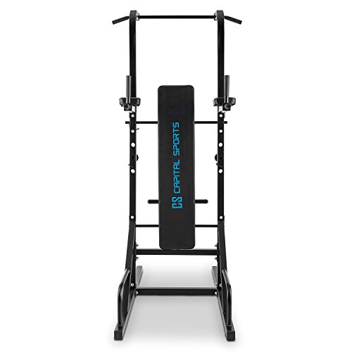 CAPITAL SPORTS Spiris Fitness-Kraftstation Multitower Heimtrainer (Klimmzugstange, Dip Station, klappbare Trainingsbank für ein effektives Ganzkörpertraining) - 2