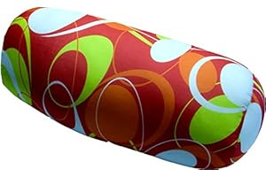 COVERBAGBCN - Cojín Cilíndrico Anti-Estrés Relax | Alivio Cervicales y Lumbares | Relleno de Bolitas Confortables | Tejido Lycra Suave al Tacto | Lavable en Máquina | 35x15 cm (Rojo Dali)