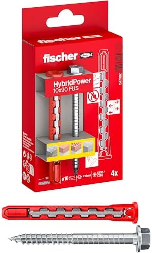 Fischer 4x HybridPower FUS 10x90 Tasselli Prolungati in Nylon e Acciaio